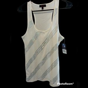 🚨 Host pick 🚨 GLO white with silver sequins Tank top